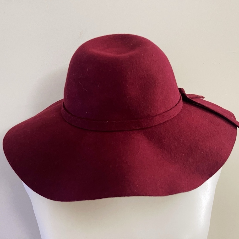 Wool Burgundy Women's Hat Chic Classy Fall Winter Workwear Statement